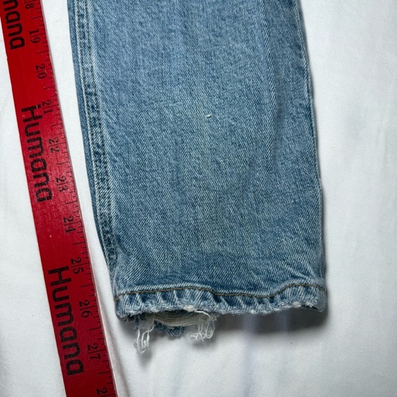 AGOLDE Nico High Rise Slim Jeans Womens 28 Blue Button-Fly Denim Distressed - Picture 2 of 10